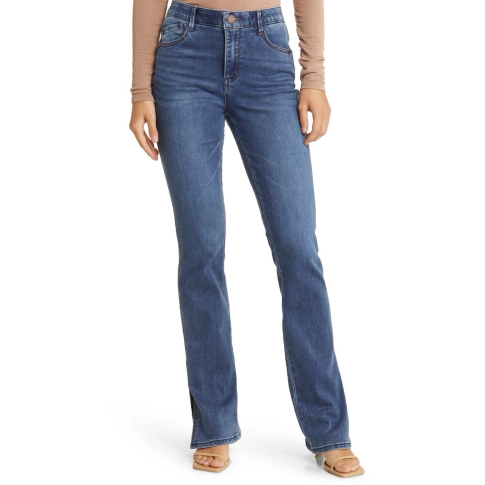 Wit & Wisdom ‘Ab’ Solution High Waisted Bootcut Jeans Side Slits Size 8
